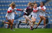 6 December 2020; Louise Ward of Galway is tackled by Máire O'Callaghan, left, Ashling Hutchings, 6, and Erika O'Shea of Cork during the TG4 All-Ireland Senior Ladies Football Championship Semi-Final match between Cork and Galway at Croke Park in Dublin. Photo by Ray McManus/Sportsfile
