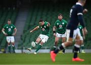 5 December 2020; Jonathan Sexton of Ireland kicks a penalty during the Autumn Nations Cup match between Ireland and Scotland at the Aviva Stadium in Dublin. Photo by Seb Daly/Sportsfile