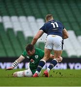 5 December 2020; Duhan van der Merwe of Scotland is tackled by Peter O'Mahony of Ireland during the Autumn Nations Cup match between Ireland and Scotland at the Aviva Stadium in Dublin. Photo by Seb Daly/Sportsfile