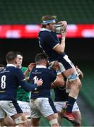 5 December 2020; Jonny Gray of Scotland during the Autumn Nations Cup match between Ireland and Scotland at the Aviva Stadium in Dublin. Photo by Seb Daly/Sportsfile