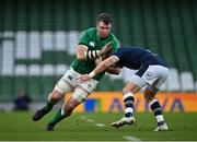 5 December 2020; Peter O'Mahony of Ireland in action against Ali Price of Scotland during the Autumn Nations Cup match between Ireland and Scotland at the Aviva Stadium in Dublin. Photo by Seb Daly/Sportsfile