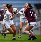 6 December 2020; Ciara O'Sullivan of Cork is tackled by Nicola Ward of Galway during the TG4 All-Ireland Senior Ladies Football Championship Semi-Final match between Cork and Galway at Croke Park in Dublin. Photo by Ray McManus/Sportsfile