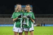 5 December 2020; Fermanagh players Erin Murphy, left, with her sister and team captain Courteney after the TG4 All-Ireland Junior Ladies Football Championship Final match between Fermanagh and Wicklow at Parnell Park in Dublin. Photo by Matt Browne/Sportsfile