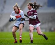 6 December 2020; Daire Kiely of Cork is tackled by Nicola Ward of Galway during the TG4 All-Ireland Senior Ladies Football Championship Semi-Final match between Cork and Galway at Croke Park in Dublin. Photo by Ray McManus/Sportsfile