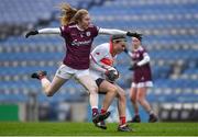 6 December 2020; Hannah Looney of Cork is tackled by Louise Ward of Galway during the TG4 All-Ireland Senior Ladies Football Championship Semi-Final match between Cork and Galway at Croke Park in Dublin. Photo by Ray McManus/Sportsfile