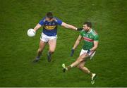 6 December 2020; Aidan O'Shea of Mayo in action against Steven O'Brien of Tipperary during the GAA Football All-Ireland Senior Championship Semi-Final match between Mayo and Tipperary at Croke Park in Dublin. Photo by Sam Barnes/Sportsfile
