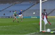 6 December 2020; Conor Sweeney of Tipperary has a shot saved by Mayo goalkeeper David Clarke during the GAA Football All-Ireland Senior Championship Semi-Final match between Mayo and Tipperary at Croke Park in Dublin. Photo by Brendan Moran/Sportsfile