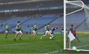 6 December 2020; Brian Fox of Tipperary scores his side's first goal past Mayo goalkeeper David Clarke during the GAA Football All-Ireland Senior Championship Semi-Final match between Mayo and Tipperary at Croke Park in Dublin. Photo by Brendan Moran/Sportsfile