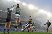 6 December 2020; Diarmuid O'Connor of Mayo scores his side's fourth goal despite the attention of Tipperary goalkeeper Evan Comerford during the GAA Football All-Ireland Senior Championship Semi-Final match between Mayo and Tipperary at Croke Park in Dublin. Photo by Ramsey Cardy/Sportsfile