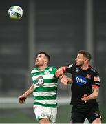 6 December 2020; Aaron Greene of Shamrock Rovers in action against Andy Boyle of Dundalk during the Extra.ie FAI Cup Final match between Shamrock Rovers and Dundalk at the Aviva Stadium in Dublin. Photo by Eóin Noonan/Sportsfile