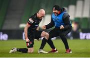 6 December 2020; Dundalk interim head coach Filippo Giovagnoli celebrates with Dundalk captain Chris Shields during the Extra.ie FAI Cup Final match between Shamrock Rovers and Dundalk at the Aviva Stadium in Dublin. Photo by Stephen McCarthy/Sportsfile