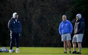 7 December 2020; Senior coach Stuart Lancaster, with Andrew Porter, left, and Cian Healy during Leinster Rugby squad training at UCD in Dublin. Photo by Ramsey Cardy/Sportsfile