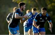 7 December 2020; Will Connors, left, and Thomas Clarkson during Leinster Rugby squad training at UCD in Dublin. Photo by Ramsey Cardy/Sportsfile
