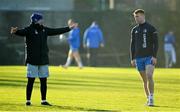 7 December 2020; Backs coach Felipe Contepomi, left, in conversation with Ciarán Frawley during Leinster Rugby squad training at UCD in Dublin. Photo by Ramsey Cardy/Sportsfile