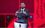 7 December 2020; Former Italian international Daniele De Rossi draws out the Republic of Ireland during the UEFA preliminary draw for the FIFA World Cup 2022 at the Hallenstadion in Zurich, Switzerland. Photo by FIFA via Sportsfile
