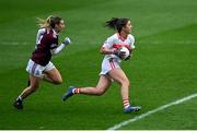 6 December 2020; Ciara O'Sullivan of Cork in action against Sinéad Burke of Galway during the TG4 All-Ireland Senior Ladies Football Championship Semi-Final match between Cork and Galway at Croke Park in Dublin. Photo by Ramsey Cardy/Sportsfile