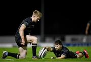 4 December 2020; Conor Fitzgerald, left, and Caolin Blade of Connacht during the Guinness PRO14 match between Connacht and Benetton at the Sportsground in Galway. Photo by Harry Murphy/Sportsfile