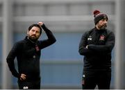 9 December 2020; Dundalk head coach Filippo Giovagnoli, right, and assistant coach Giuseppe Rossi during a Dundalk training session at the Sport Ireland National Indoor Arena in Dublin. Photo by Stephen McCarthy/Sportsfile