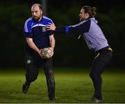 10 December 2020; Gary Crowe, left, and Sean Murray during a Westmanstown RFC Men's training session at Westmanstown RFC in Dublin. Photo by Harry Murphy/Sportsfile