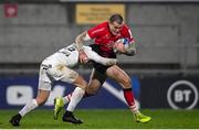 11 December 2020; Jacob Stockdale of Ulster is tackled by Maxime Médard of Toulouse during the Heineken Champions Cup Pool B Round 1 match between Ulster and Toulouse at Kingspan Stadium in Belfast. Photo by Ramsey Cardy/Sportsfile
