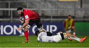 11 December 2020; Marcell Coetzee of Ulster is tackled by Rynhardt Elstadt of Toulouse during the Heineken Champions Cup Pool B Round 1 match between Ulster and Toulouse at Kingspan Stadium in Belfast. Photo by Ramsey Cardy/Sportsfile