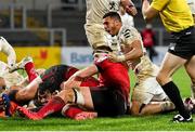 11 December 2020; Rory Arnold of Toulouse celebrates scoring a try during the Heineken Champions Cup Pool B Round 1 match between Ulster and Toulouse at Kingspan Stadium in Belfast. Photo by Ramsey Cardy/Sportsfile