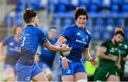 12 December 2020; Max O'Reilly of Leinster A passes to Alex Soroka to set-up his side's first try during the A Interprovincial Friendly match between Leinster A and Connacht Eagles at Energia Park in Dublin. Photo by Ramsey Cardy/Sportsfile
