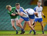 12 December 2020; Ger Hahessy of Waterford in action against Oisin Enright of Limerick during the Electric Ireland Munster GAA Football Minor Championship Quarter-Final match between Limerick and Waterford at LIT Gaelic Grounds in Limerick. Photo by Matt Browne/Sportsfile