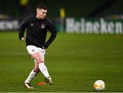 10 December 2020; Patrick McEleney of Dundalk ahead of the UEFA Europa League Group B match between Dundalk and Arsenal at the Aviva Stadium in Dublin. Photo by Ben McShane/Sportsfile