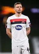 10 December 2020; Andy Boyle of Dundalk ahead of the UEFA Europa League Group B match between Dundalk and Arsenal at the Aviva Stadium in Dublin. Photo by Ben McShane/Sportsfile