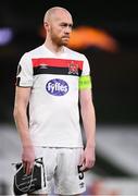 10 December 2020; Chris Shields of Dundalk ahead of the UEFA Europa League Group B match between Dundalk and Arsenal at the Aviva Stadium in Dublin. Photo by Ben McShane/Sportsfile
