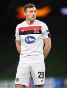 10 December 2020; David McMillan of Dundalk ahead of the UEFA Europa League Group B match between Dundalk and Arsenal at the Aviva Stadium in Dublin. Photo by Ben McShane/Sportsfile