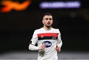 10 December 2020; Michael Duffy of Dundalk during the UEFA Europa League Group B match between Dundalk and Arsenal at the Aviva Stadium in Dublin. Photo by Ben McShane/Sportsfile