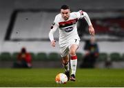 10 December 2020; Michael Duffy of Dundalk during the UEFA Europa League Group B match between Dundalk and Arsenal at the Aviva Stadium in Dublin. Photo by Ben McShane/Sportsfile