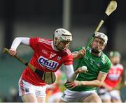 12 December 2020; Shane Barrett of Cork in action against Jimmy Quilty of Limerick during the Bord Gáis Energy Munster GAA Hurling U20 Championship Semi-Final match between Limerick and Cork at LIT Gaelic Grounds in Limerick. Photo by Matt Browne/Sportsfile