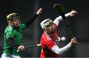 12 December 2020; Shane Barrett of Cork in action against Ben Herlihy of Limerick during the Bord Gáis Energy Munster GAA Hurling U20 Championship Semi-Final match between Limerick and Cork at LIT Gaelic Grounds in Limerick. Photo by Matt Browne/Sportsfile