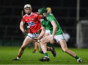 12 December 2020; Mark Quinlan of Limerick in action against Tommy O'Connell of Cork during the Bord Gáis Energy Munster GAA Hurling U20 Championship Semi-Final match between Limerick and Cork at LIT Gaelic Grounds in Limerick. Photo by Matt Browne/Sportsfile