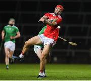 12 December 2020; Brian Hayes of Cork in action against Brian O'Grady of Limerick during the Bord Gáis Energy Munster GAA Hurling U20 Championship Semi-Final match between Limerick and Cork at LIT Gaelic Grounds in Limerick. Photo by Matt Browne/Sportsfile