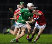 12 December 2020; Cathal Downes of Limerick in action against Sam Quirke and Eoin Carey of Cork during the Bord Gáis Energy Munster GAA Hurling U20 Championship Semi-Final match between Limerick and Cork at LIT Gaelic Grounds in Limerick. Photo by Matt Browne/Sportsfile