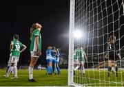 12 December 2020; Danielle Burke of Cork City reacts after Karen Duggan of Peamount United scored her side's fourth goal during the FAI Women's Senior Cup Final match between Cork City and Peamount United at Tallaght Stadium in Dublin. Photo by Eóin Noonan/Sportsfile