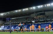 12 December 2020; Josh van der Flier of Leinster scores his side's first try despite the tackle of Yvan Reilhac of Montpellier during the Heineken Champions Cup Pool A Round 1 match between Montpellier and Leinster at the GGL Stadium in Montpellier, France. Photo by Harry Murphy/Sportsfile
