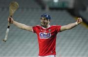 12 December 2020; Shane O'Regan of Cork celebrates at the final whistle of the Bord Gáis Energy Munster GAA Hurling U20 Championship Semi-Final match between Limerick and Cork at LIT Gaelic Grounds in Limerick. Photo by Matt Browne/Sportsfile