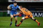 12 December 2020; Jimmy O'Brien of Leinster beats the tackle by Louis Picamoles of Montpellier on his way to scoring his side's fifth try during the Heineken Champions Cup Pool A Round 1 match between Montpellier and Leinster at the GGL Stadium in Montpellier, France. Photo by Harry Murphy/Sportsfile