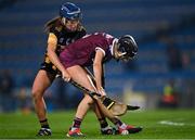 12 December 2020; Siobhán Gardiner of Galway in action against Lydia Fitzpatrick of Kilkenny during the Liberty Insurance All-Ireland Senior Camogie Championship Final match between Galway and Kilkenny at Croke Park in Dublin. Photo by Piaras Ó Mídheach/Sportsfile