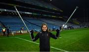 12 December 2020; Injured Kilkenny player Katie Power celebrates following the Liberty Insurance All-Ireland Senior Camogie Championship Final match between Galway and Kilkenny at Croke Park in Dublin. Photo by David Fitzgerald/Sportsfile