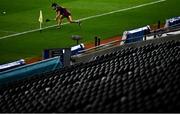 12 December 2020; Aoife Donohue of Galway takes a sideline cut during the Liberty Insurance All-Ireland Senior Camogie Championship Final match between Galway and Kilkenny at Croke Park in Dublin. Photo by David Fitzgerald/Sportsfile