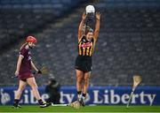 12 December 2020; Meighan Farrell of Kilkenny takes off her helmet as she celebrates at the final whistle after the Liberty Insurance All-Ireland Senior Camogie Championship Final match between Galway and Kilkenny at Croke Park in Dublin. Photo by Piaras Ó Mídheach/Sportsfile