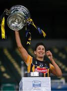 12 December 2020; Kilkenny captain Lucinda Gahan lifts the O'Duffy Cup after the Liberty Insurance All-Ireland Senior Camogie Championship Final match between Galway and Kilkenny at Croke Park in Dublin. Photo by Piaras Ó Mídheach/Sportsfile