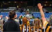 12 December 2020; Mary O'Connell of Kilkenny lifts the cup following the Liberty Insurance All-Ireland Senior Camogie Championship Final match between Galway and Kilkenny at Croke Park in Dublin. Photo by David Fitzgerald/Sportsfile