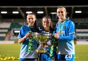 12 December 2020; Peamount United players, from left, Áine O’Gorman, Alannah McEvoy and Stephanie Roche celebrate following the FAI Women's Senior Cup Final match between Cork City and Peamount United at Tallaght Stadium in Dublin. Photo by Stephen McCarthy/Sportsfile